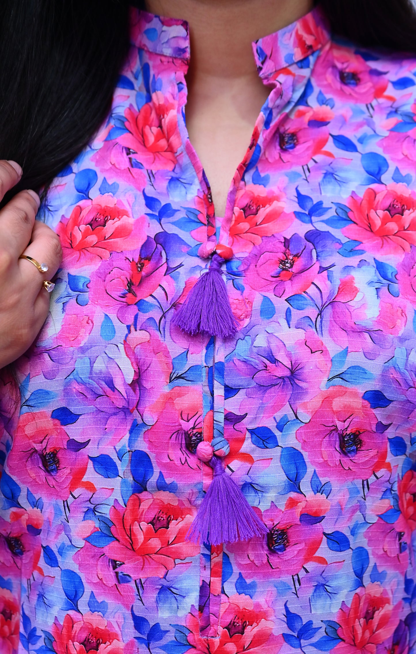 Stitched 2 Pc Sapphire Bana Dora Lilan