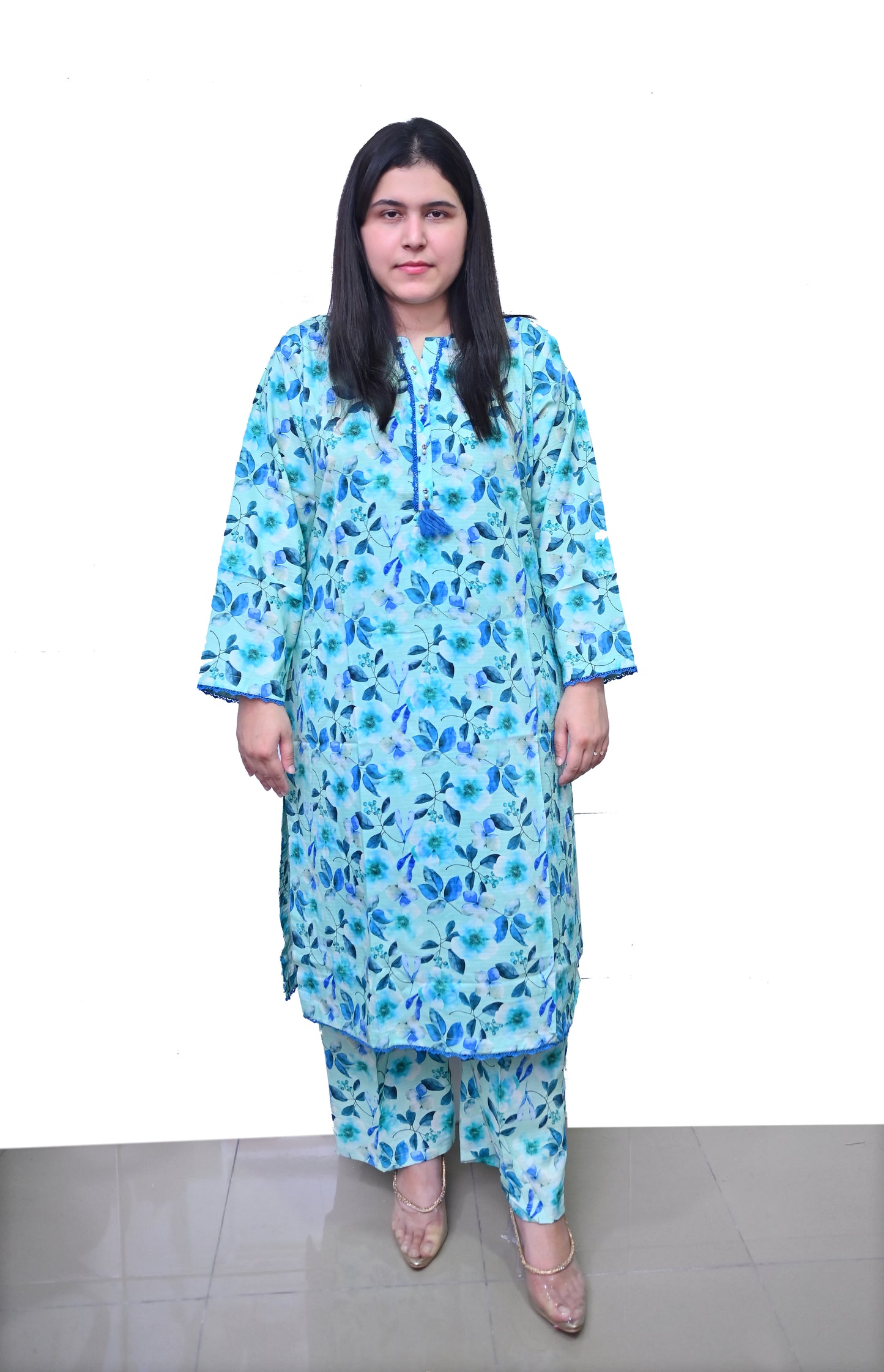 Stitched 2 Pc Sapphire Bana Dora Lilan