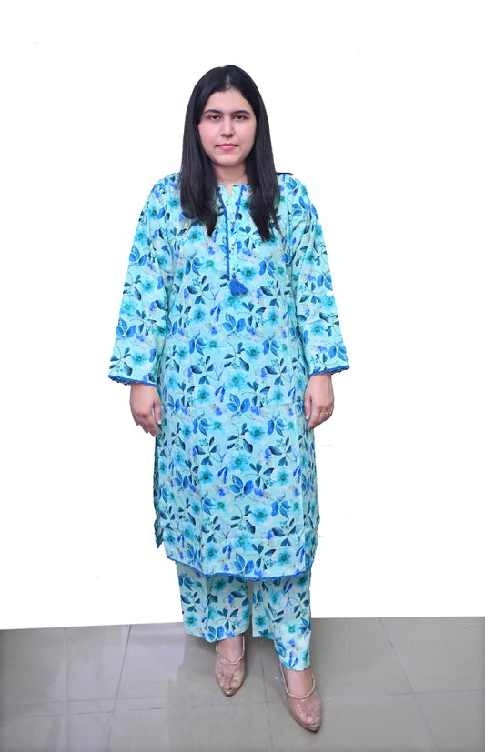 Stitched 2 Pc Sapphire Bana Dora Lilan