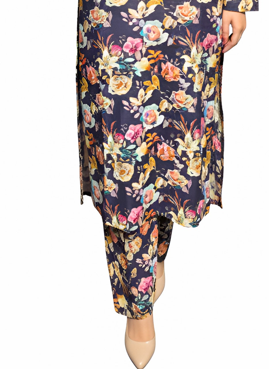 Stitched 2 Pc Sapphire Bana Dora Lilan