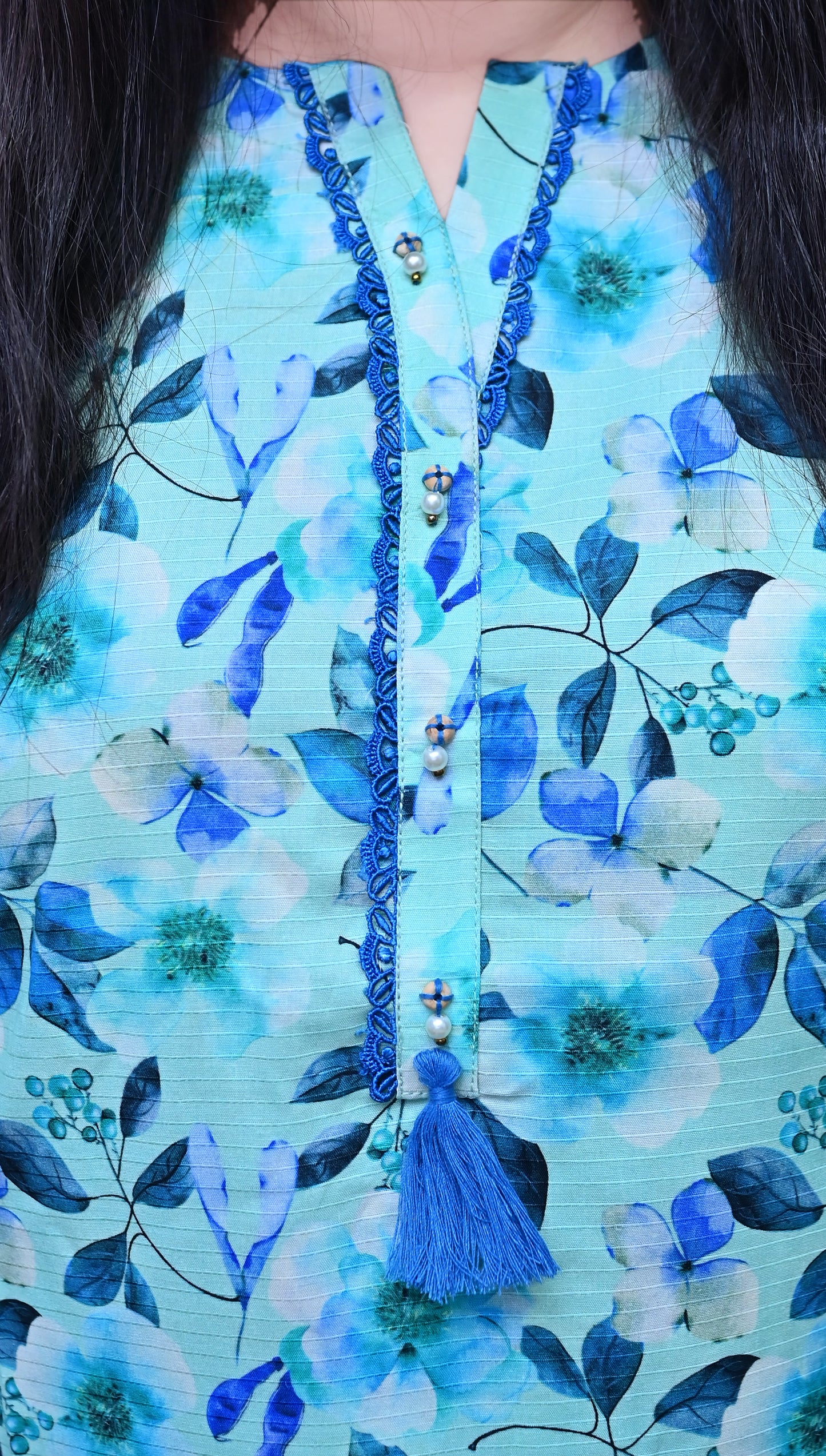 Stitched 2 Pc Sapphire Bana Dora Lilan