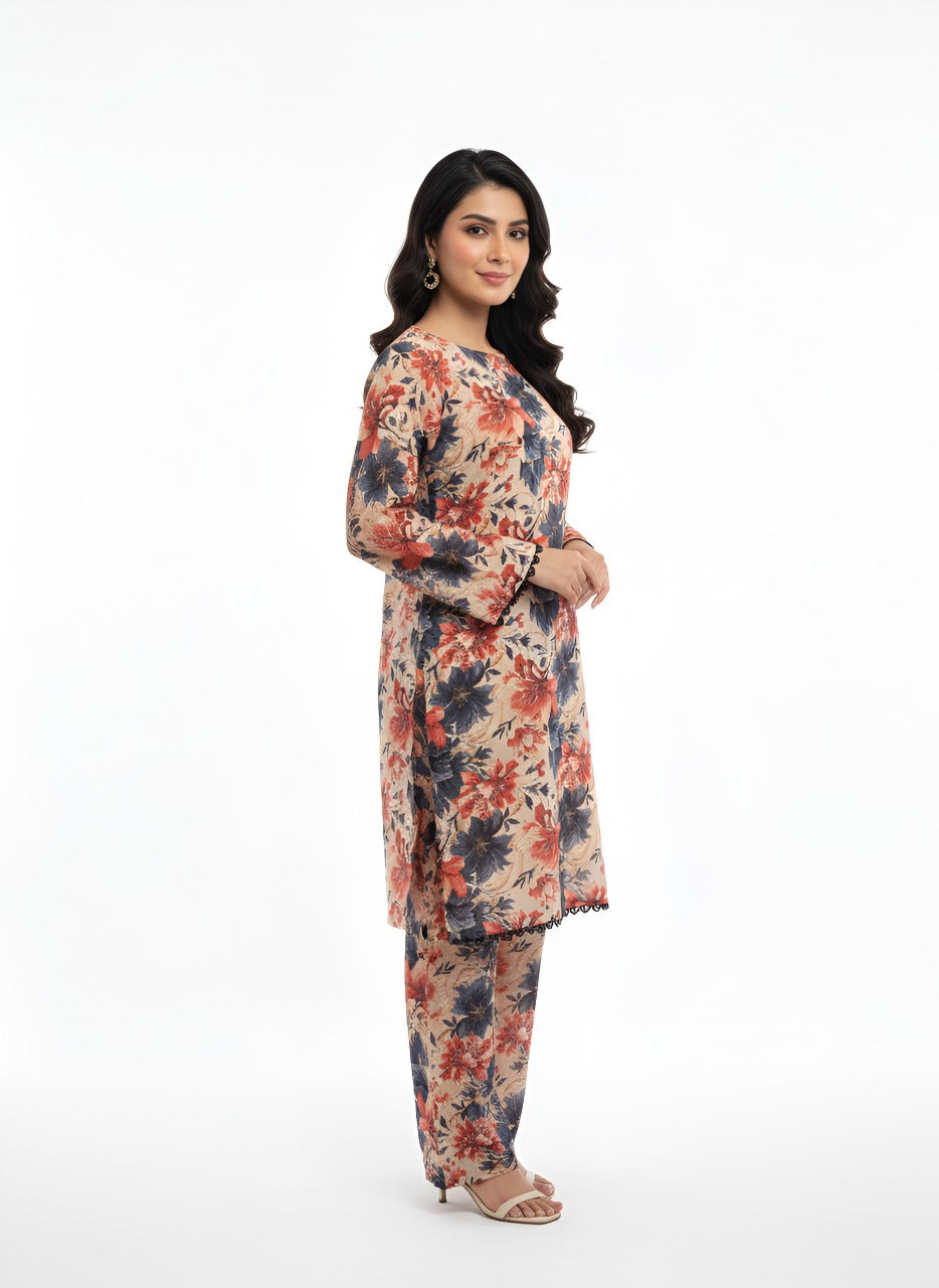 Stitched 2 Pc Sapphire Bana Dora Lilan