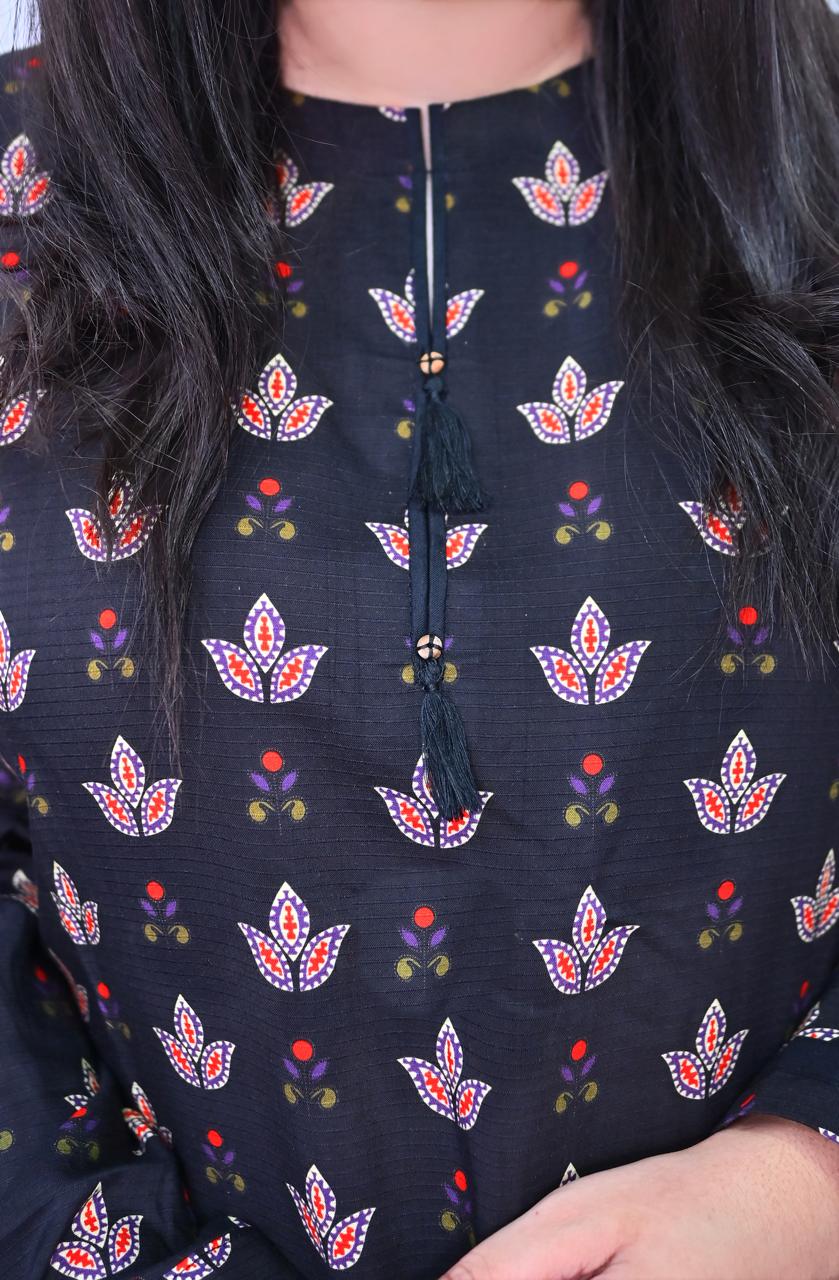 Stitched 2 Pc Sapphire Bana Dora Lilan