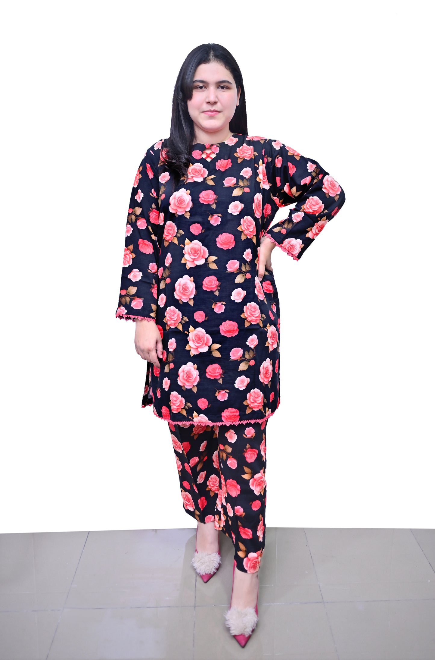 Stitched 2 Pc Sapphire Bana Dora Lilan
