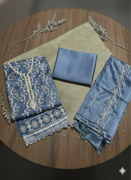 3 PC-Dhanak Embroidered-Unstitched
