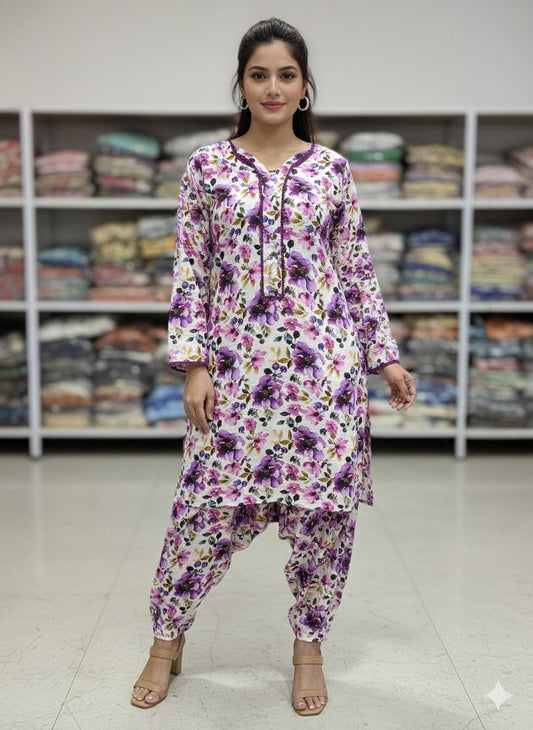 Stitched 2 Pc Sapphire Bana Dora Lilan