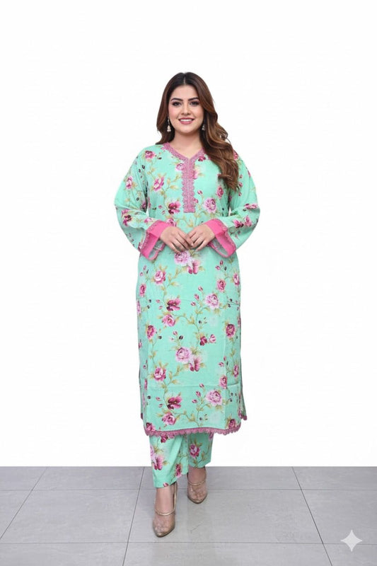 Stitched 2 Pc Sapphire Bana Dora Lilan